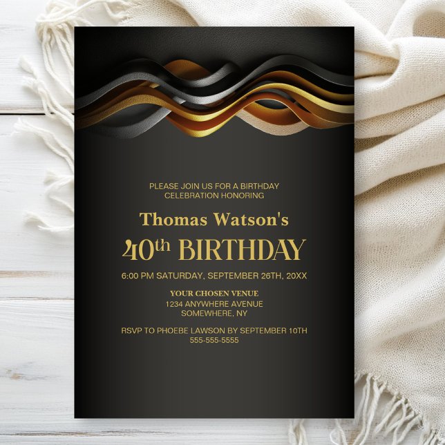 Invitation Modern Orange 40th Birthday Party (Créateur téléchargé)