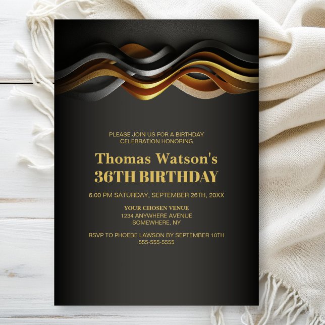 Invitation Modern Orange Any Age Birthday Party (Créateur téléchargé)