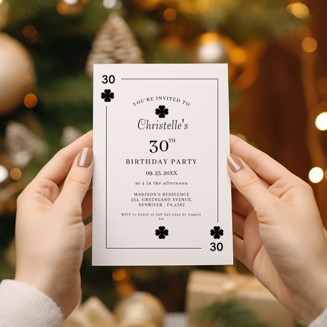 Invitation Modern Playing Card Playing Card 30th Birthday (Créateur téléchargé)