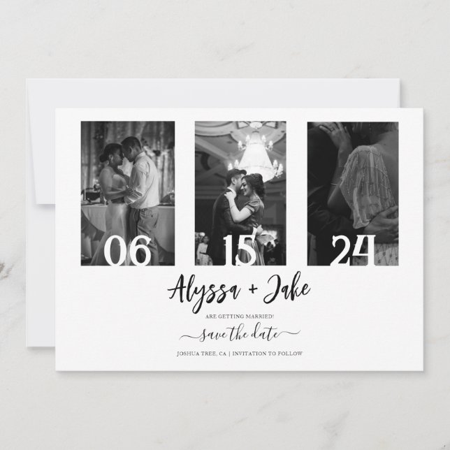 Invitation Modern Save The Date Photo Collage (Devant)