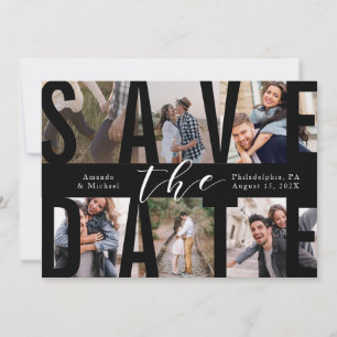 Invitation Modern Save the Date Photo Collage