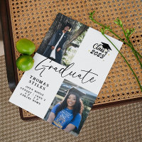 Modern Script 2 Photo Collage Party Graduation