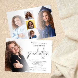Invitation Modern Script 6 Photo Overlay Party