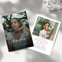 Modern Script Graduate Photo Graduation Party