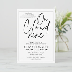 Invitation Modern She is on cloud nine bridal shower 