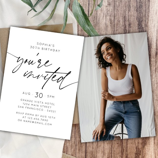 Invitation Modern Simple Vous êtes invité à la fête d'anniver (Créateur téléchargé)