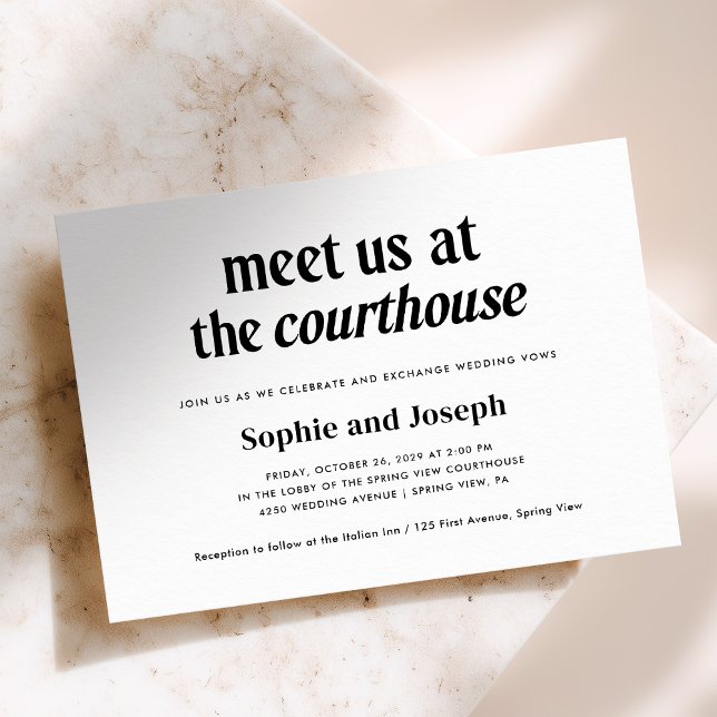 Invitation Modern Text | Courthouse Wedding Elopement (Créateur téléchargé)