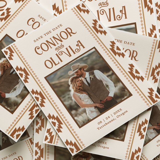 Invitation Modern Western Photo Save the Date Card (Créateur téléchargé)