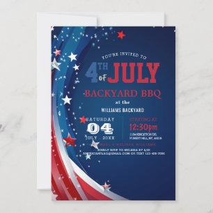 Invitation Moderne 4 juillet Jardin BBQ