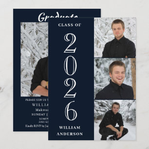 Invitation Moderne 4e année PHOTO Collage Graduation Party