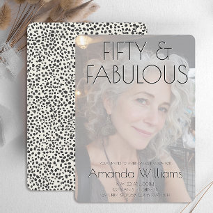 Invitation Moderne 50 ans et Fabuleux Photo Anniversaire