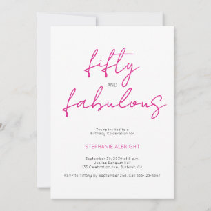 Invitation Moderne 50 ans et Incroyable Fête d'anniversaire 5