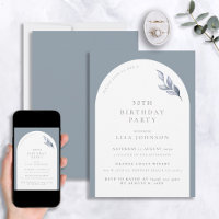 Moderne 50e anniversaire Dusty Blue Arch Botanical