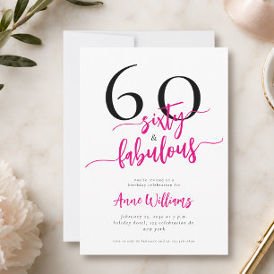 Invitation Moderne 60 ans et Fabulueuse Fête d'anniversaire 6