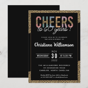 Invitation Moderne 60ème anniversaire Empreinte de léopard de