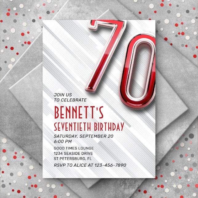 Invitation moderne Adulte 70e Anniversaire (Créateur téléchargé)