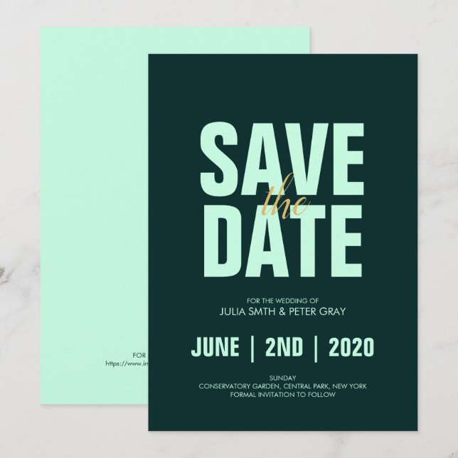 Invitation Moderne Aero Blue Poster Style Enregistrer La Date (Devant / Derrière)