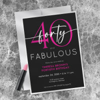 Moderne Anniversaire Minimal Rose Quarante Fabuleu
