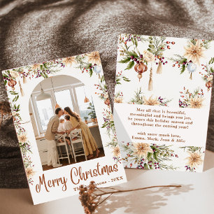 Invitation Moderne Arche florale Boho Joyeux Noël 1 Photo