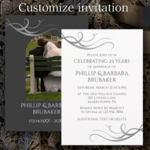 Invitation Moderne Arche personnalisée pour la 25e anniversai