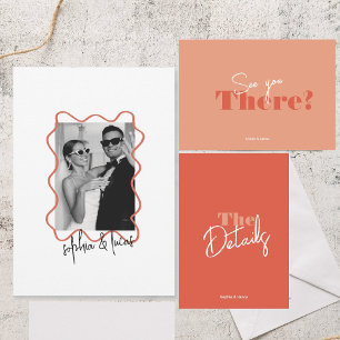 Invitation moderne audacieux Minimal Coloré photo Mariage ond