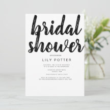 Invitation moderne Black White Bridal Shower