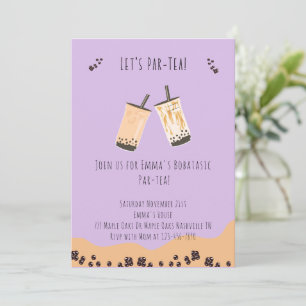Invitation Moderne Boba Par-tea Bubble thé Anniversaire Invit