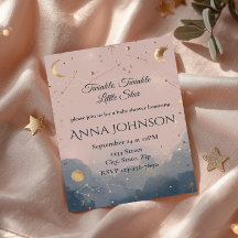 Invitation Moderne Bohème Céleste pour Baby Shower