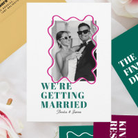 moderne Bold Wavy funky Dark Green & Pink Mariage