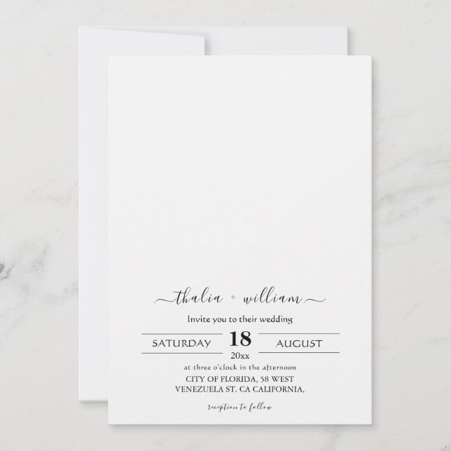 Invitation Moderne chic avec Mariage photo (Devant)