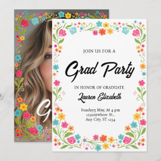 Invitation moderne chic boho lumineuses fleurs sauvages remis