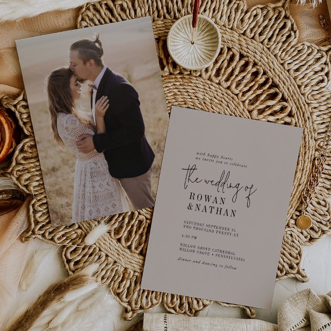 Invitation Moderne Chic COULEUR ÉDITABLE Photo Retour Mariage (Créateur téléchargé)