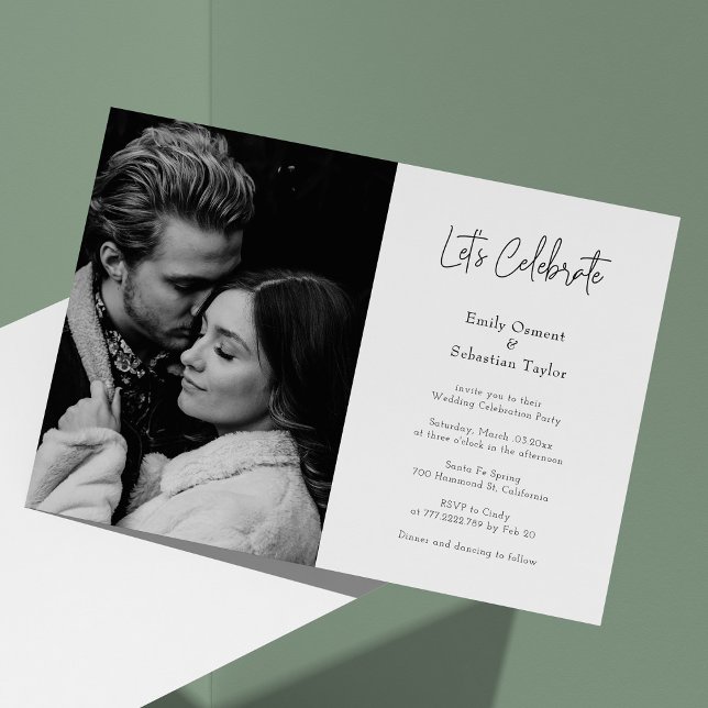 Invitation Moderne Chic Fêtons la réception de mariage unique (Modern Chic let's Celebrate Wedding Reception-Only Invitation)