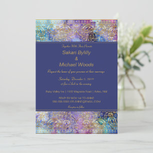 Invitation Moderne Chic Gold Paisley