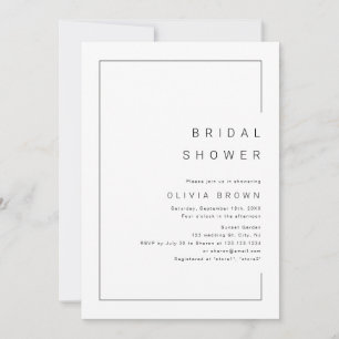 Invitation Moderne chic minimaliste photo douche nuptiale inv