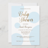 Moderne Chic Polka dot Gold Blue Baby shower