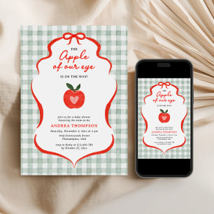 Invitation Moderne Chic Pomme de Nos Yeux Baby Shower à Carre
