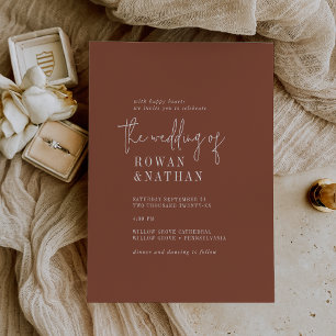 Invitation Moderne Chic Rust Terracotta Le Mariage De