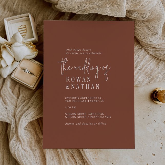 Invitation Moderne Chic Rust Terracotta Le Mariage De (Créateur téléchargé)