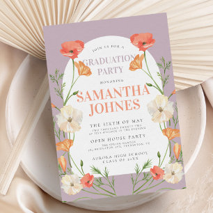 Invitation Moderne Chic Spring Fleur sauvage fête de graduati