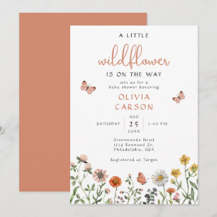 Invitation Moderne Chic Un Baby shower Floral Un Peu Fleur sa