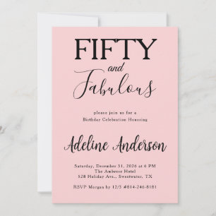 Invitation Moderne Cinquante ans et Fantastique Fête d'annive