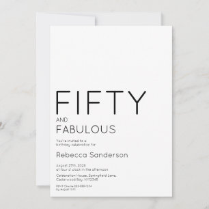 Invitation Moderne Cinquante et Fantastique Anniversaire 50 a