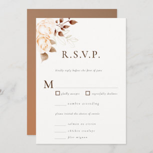Invitation Moderne classique automne Blush Floral Wedding RSV