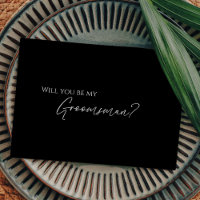 Moderne classique noir Mariage Groomsman Propositi