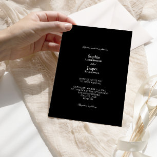 Invitation Moderne Classique Simple Mariage noir