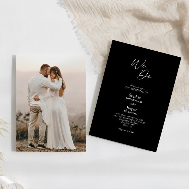 Invitation Moderne Classique Simple Noir Nous faisons Mariage (Créateur téléchargé)
