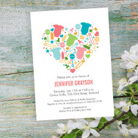 Moderne Coeur bébé rose Aqua Baby shower jaune
