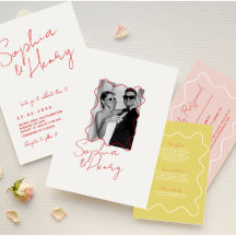 moderne coloré amusant Wavy Mariage manuscrit