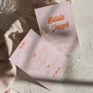 Invitation Moderne Coloré Audacieux Coloré Tout En Un Mariage